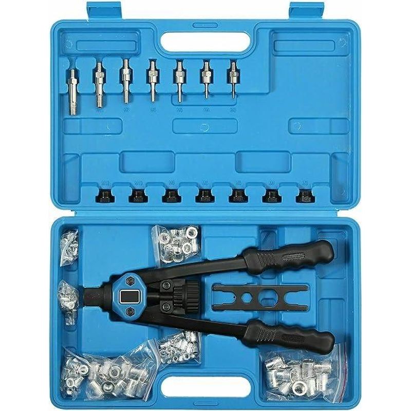 GENERICO - Kit Completo de Remaches y Mandriles para Tuercas M3 a M12