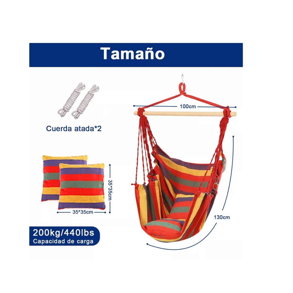 GENERICO - Silla Colgante Hamaca Giratoria Para Exteriores