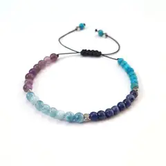 RITO DE LUNA - Pulsera del Zodiaco Piscis Amatista Aguamarina Sodalita y Howlita