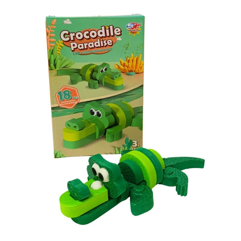 GENERICO - Bloques de Construcción de EVA 3D Cocodrilo 18PCS