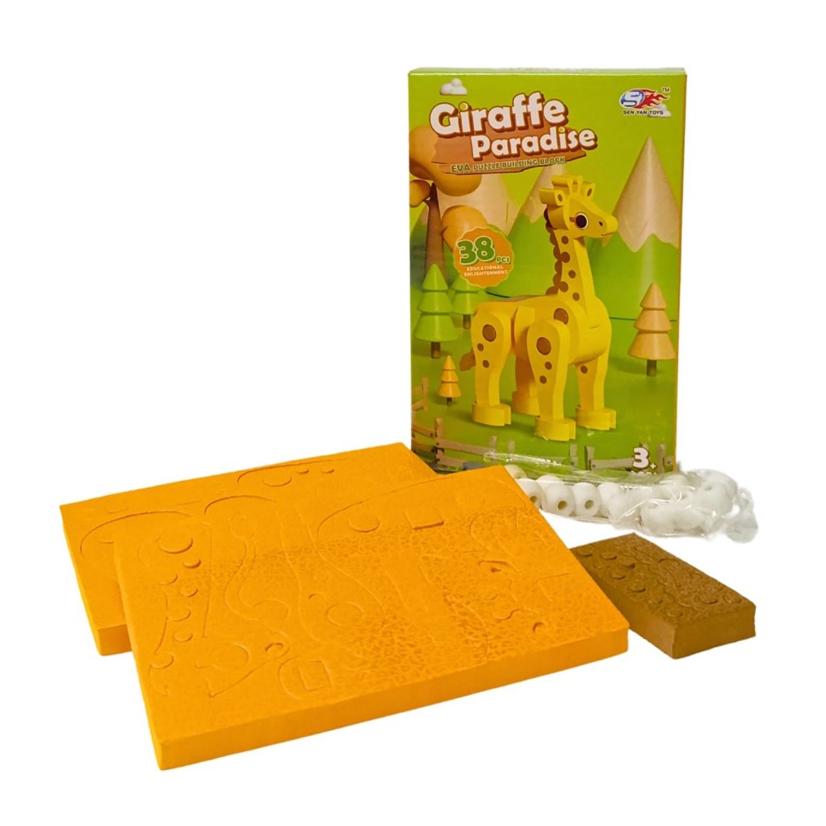 GENERICO - Bloques de Construcción de EVA 3D Jirafa 38 Pcs