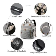 GENERICO - Mochila Maternal Espaciosa Impermeable y Organizada