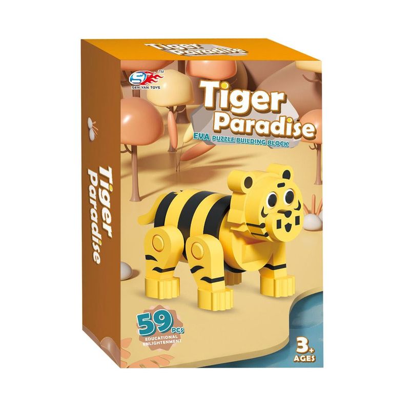 GENERICO - Bloques de Construcción de EVA 3D Tigre 59 Pcs