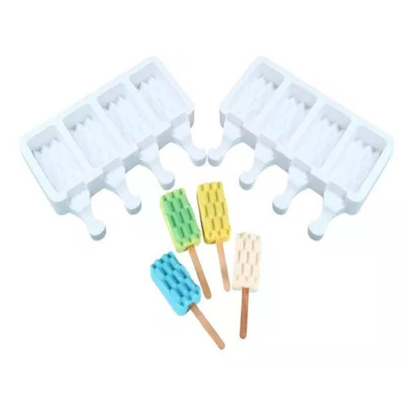 GENERICO - Pack X2 Moldes De Silicona Reposteria Molde Helados Ladrillo