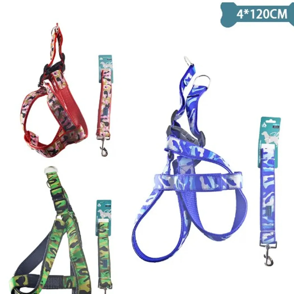 GENERICO - Set De Arnés Y Correa Camuflaje 40Cm120Cm Color Aleatorio