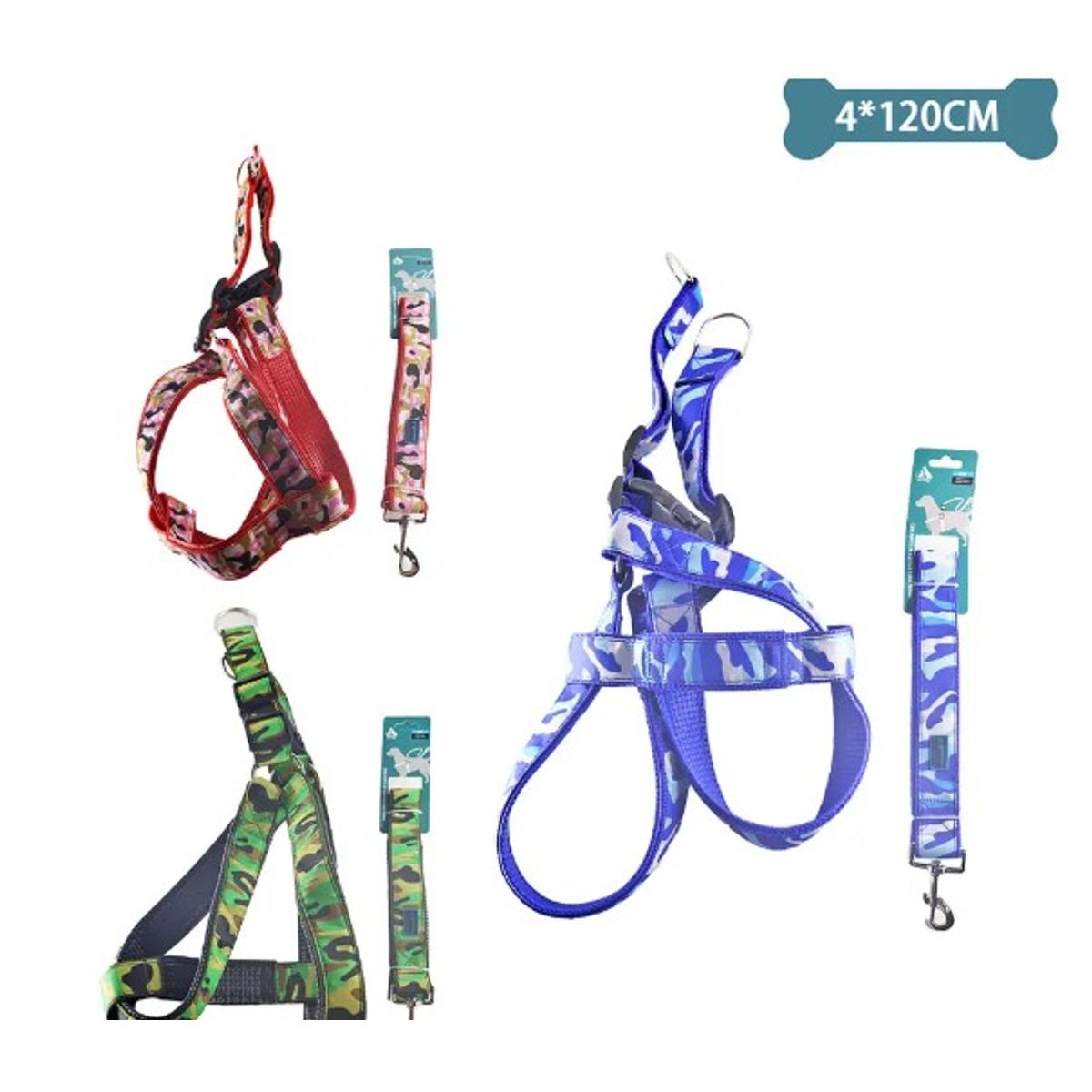 GENERICO - Set De Arnés Y Correa Camuflaje 40Cm120Cm Color Aleatorio
