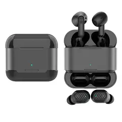 GENERICO - Set de 4 en 1 audífonos inear inalámbricos con case power bank negros