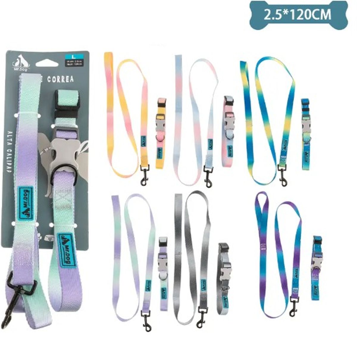 GENERICO - Set De Arnés Y Correa De Nylon 2Cm120Cm Color Aleatorio