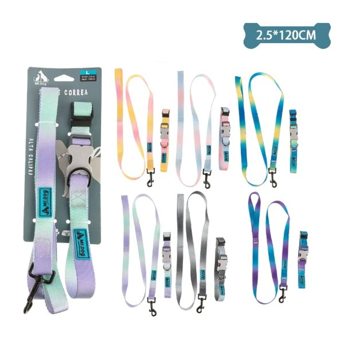 GENERICO - Set De Arnés Y Correa De Nylon 2Cm120Cm Color Aleatorio