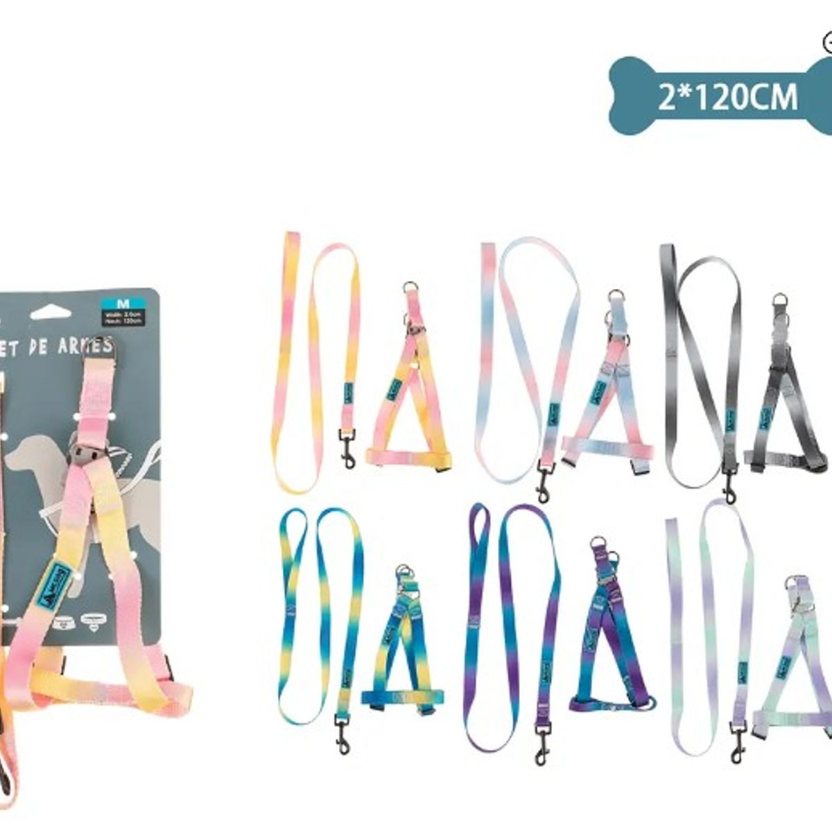 GENERICO - Set De Arnés Y Correa De Nylon 20Cm120Cm Color Aleatorio