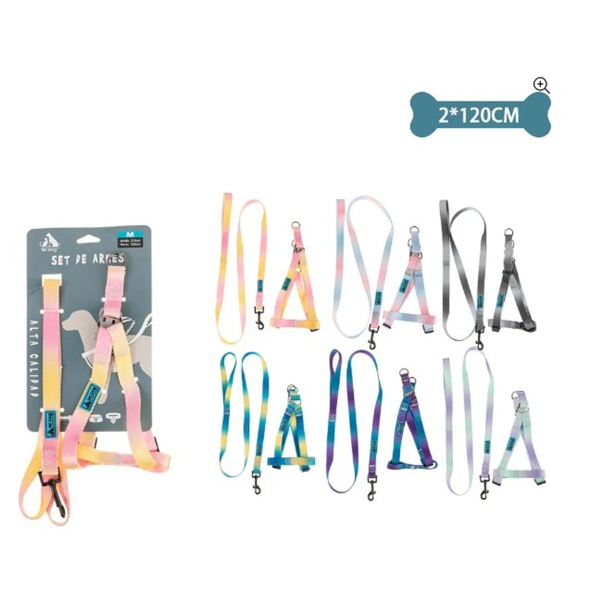 GENERICO - Set De Arnés Y Correa De Nylon 20Cm120Cm Color Aleatorio
