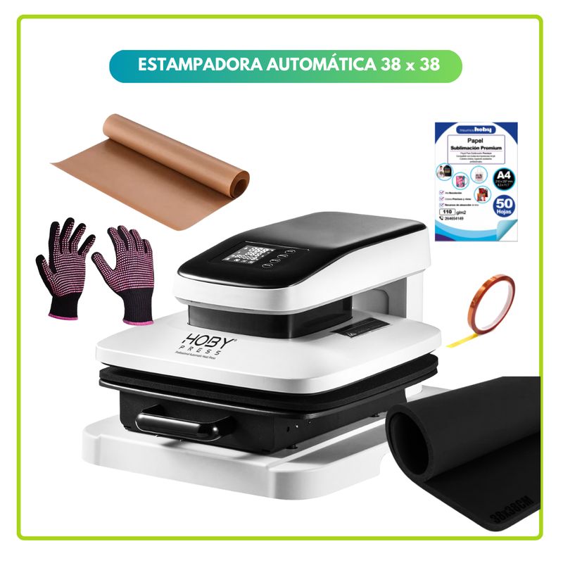 GENERICO - Estampadora plana Automatica 38x38cm Hoby Press 01