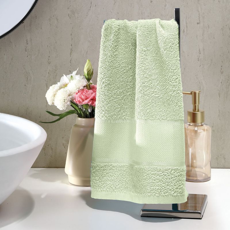 DOHLER - Set de 6 Toallar para bordar Torino II Verde Claro 30cm x 45cm Döhler Torino II