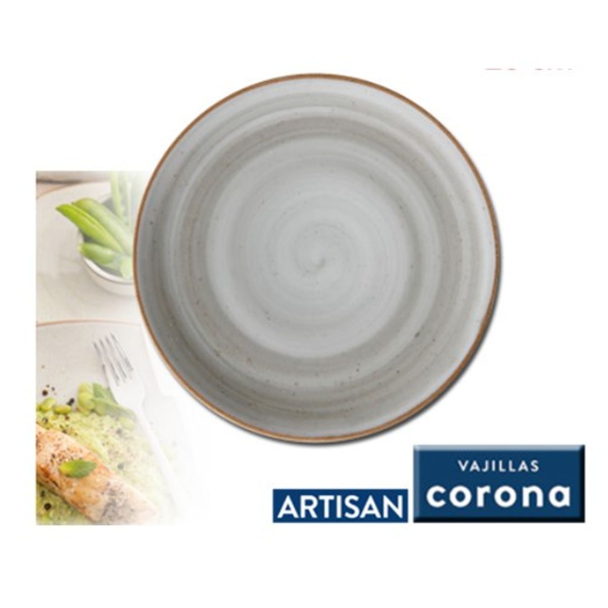 CORONA - Plato llano coupe 28 cm grishumo Artisan