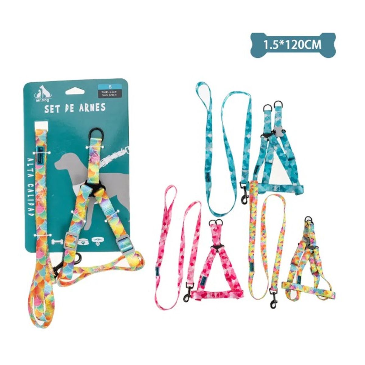 GENERICO - Set De Arnés Y Correa 15Cm120Cm Color Aleatorio