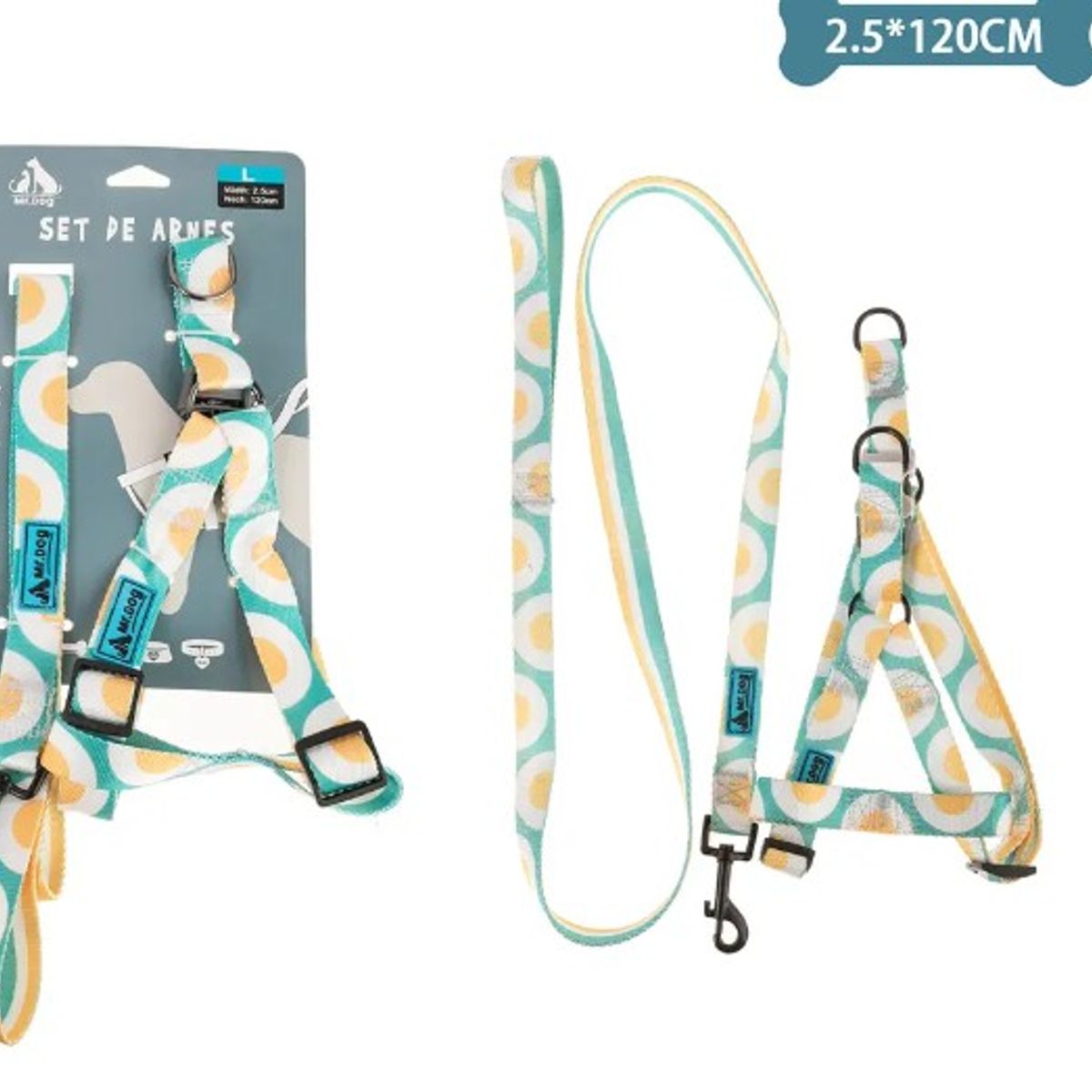 GENERICO - Set De Arnés Y Correa De Nylon 25Cm120Cm