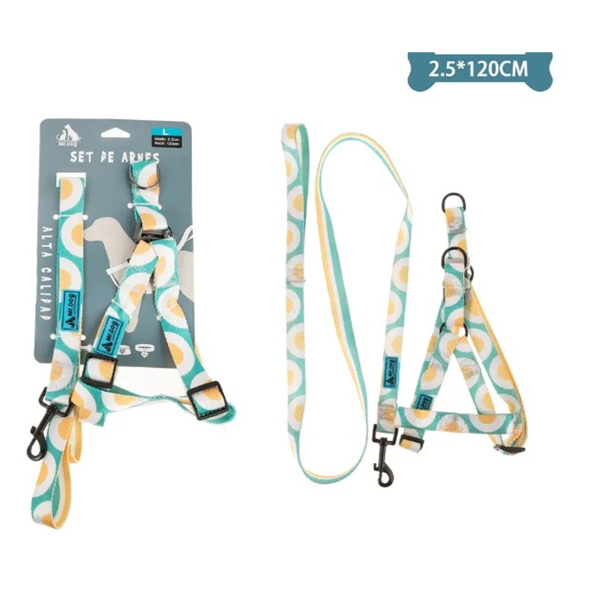 GENERICO - Set De Arnés Y Correa De Nylon 25Cm120Cm