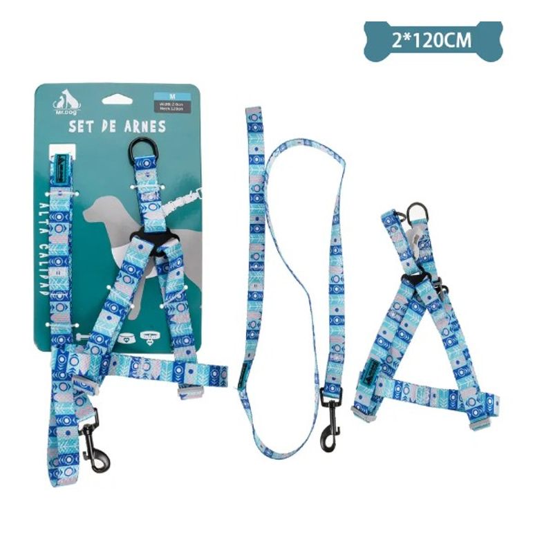 GENERICO - Set De Arnés Y Correa Azul 20Cm120Cm