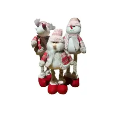 GENERICO - Set 3 Muñecos De Navidad, Patas Largas 45 Cm, Decorativos