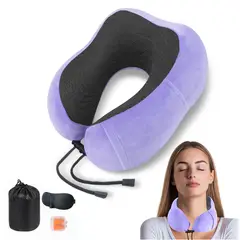 ZSPK - Almohada Violeta Clara De Viaje Para Cuello en Forma de U con Memoria