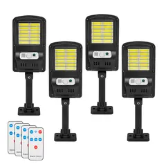 LAMPARASHOME - Pack 4 Foco Solar Exterior con Sensor de Movimiento Negro