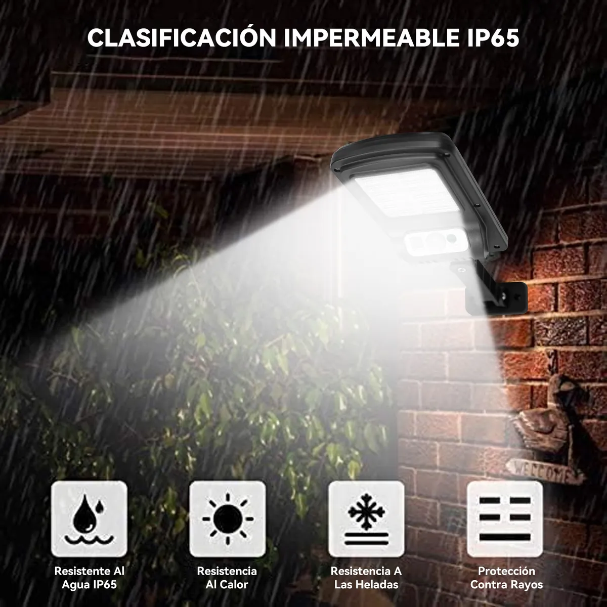 LAMPARASHOME - Pack 4 Foco Solar Exterior con Sensor de Movimiento Negro