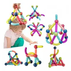 GENERICO - Juego de Construcción Magnética de 36 Piezas Montessori