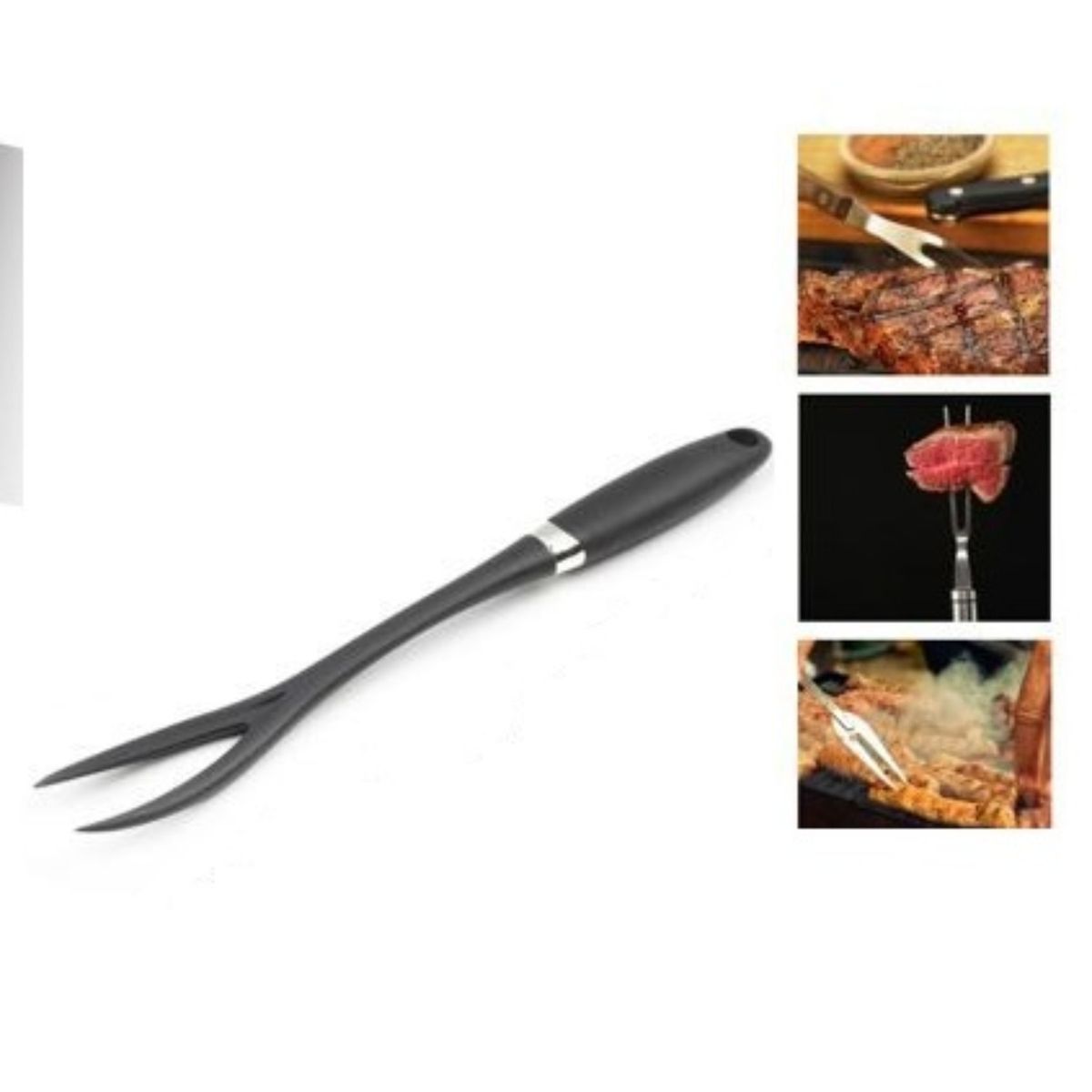 OEM - TENEDOR PARA CARNE PARIILLA  NYLON MANGO NEGRO