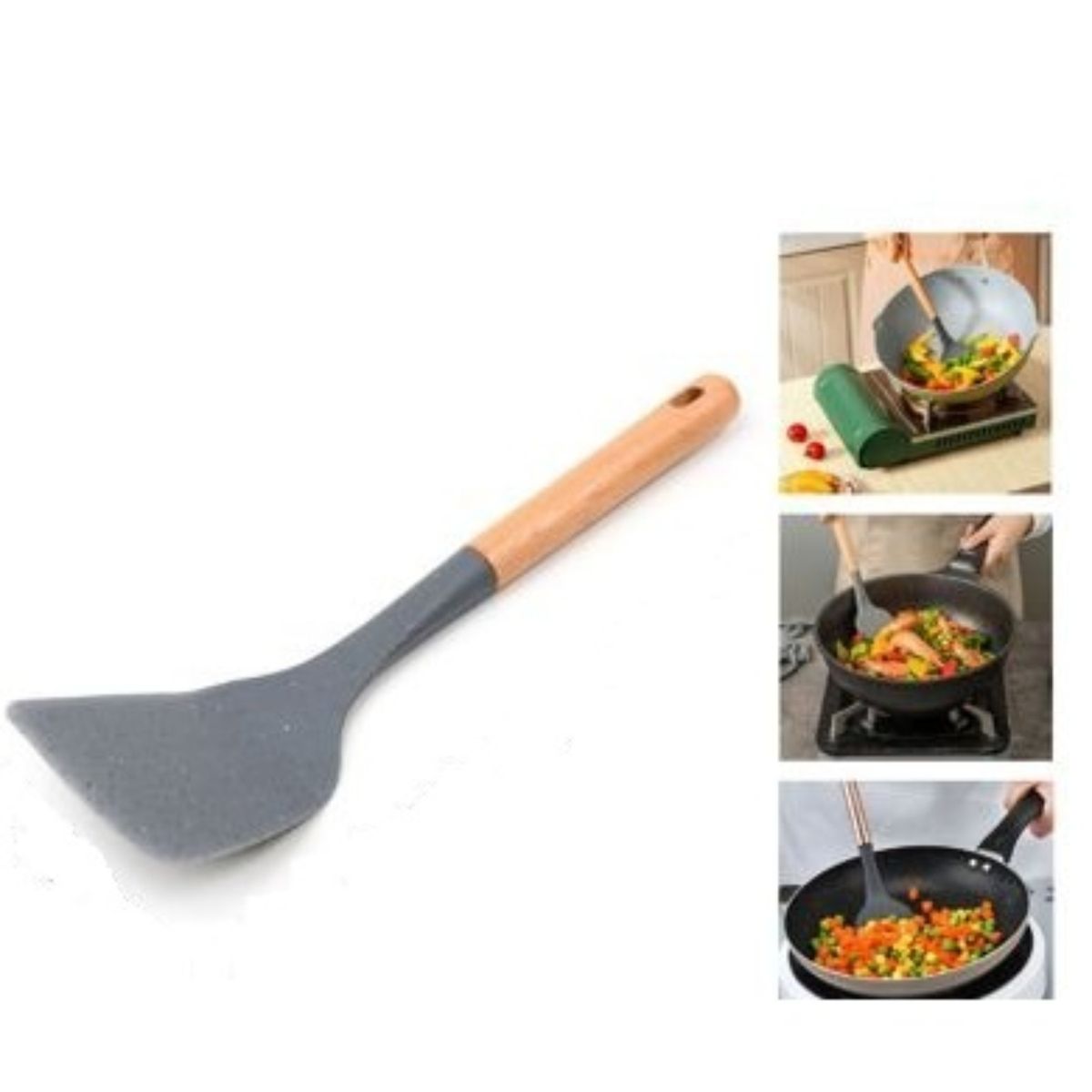 OEM - ESPATULA PALA PLANA TXM7-M04 COLOR GRIS MANGO DE MADERA