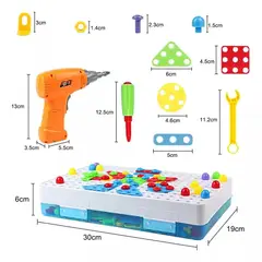GENERICO - Taladro Creativo De Construcción Con 258 Piezas Para Niños