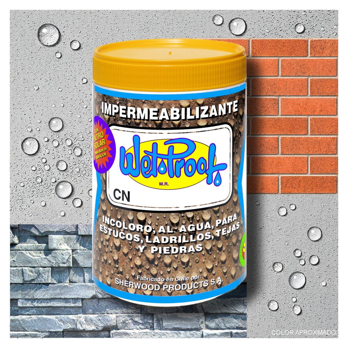 WETPROOF - BARNIZ IMPERMEABLE ESTUCO LADRILLO PIEDRA WET PROOF® CN INCOLORO 1-4 G