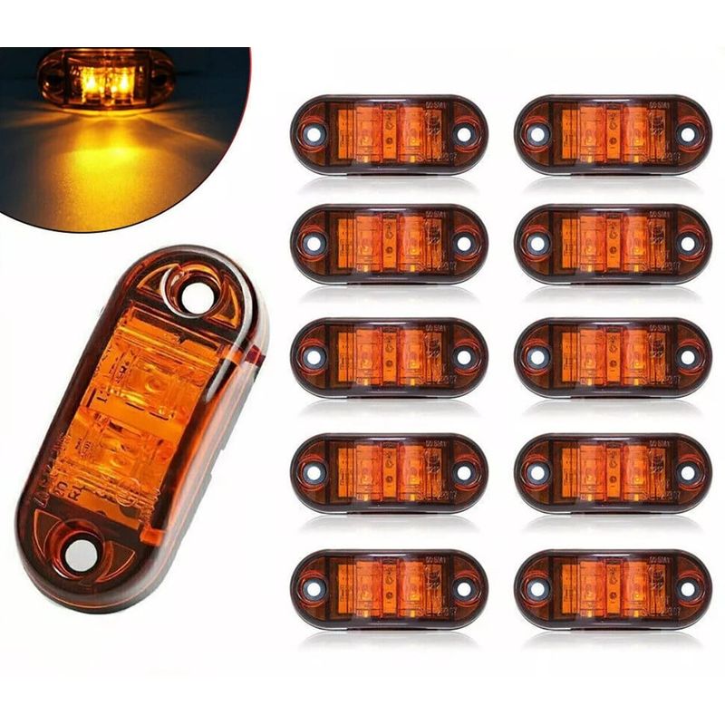 KUANGYE - 10pcs Lateral Luz Led Luz De Marcador 12v Indicadora Ámbar
