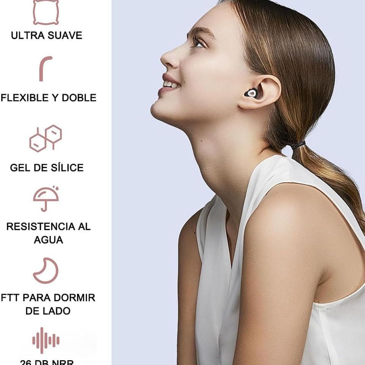 KUANGYE - Tapones Antiruido Para Oídos Gota De Agua 3 Tamaños Cómodos