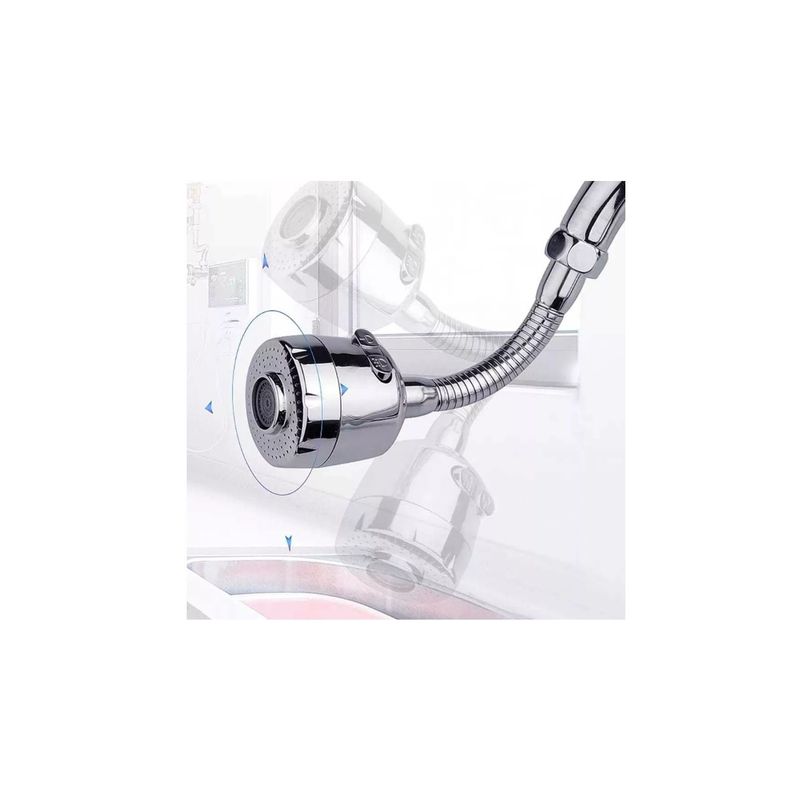 GENERICO - Extension Flexible Llave Agua 360 Cocina Baño Gris