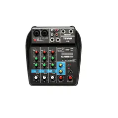 GENERICO - Consola Interfaz Audio Mixer 4 Canales Tu04 Usb Bluetooth