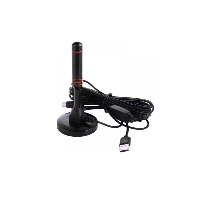 GENERICO - Antena Tv Digital Hd Abierta Interior Exterior Amplificador Negro