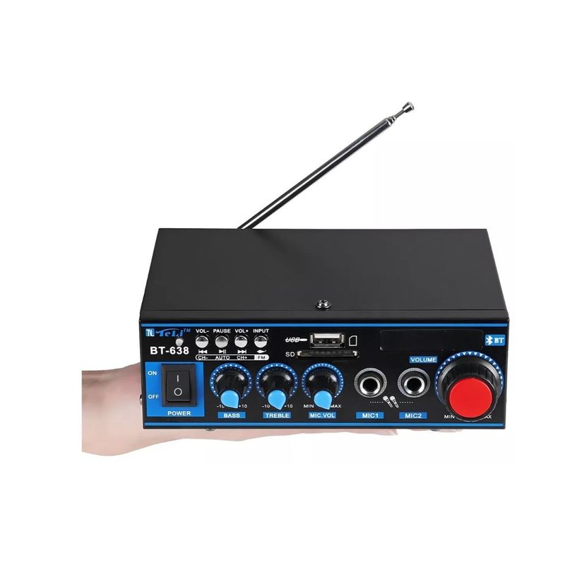 GENERICO - Mini Amplificador Bluetooth Digital Hifi 2ch Negro