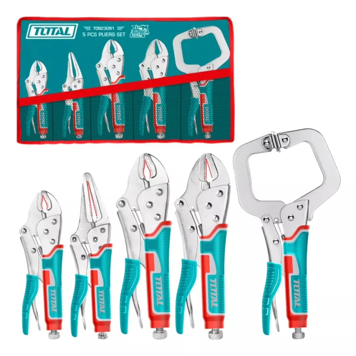 Alicate De Presion Llave Caiman Tipo C 5 Piezas Total, marca TOTAL - Foto Principal