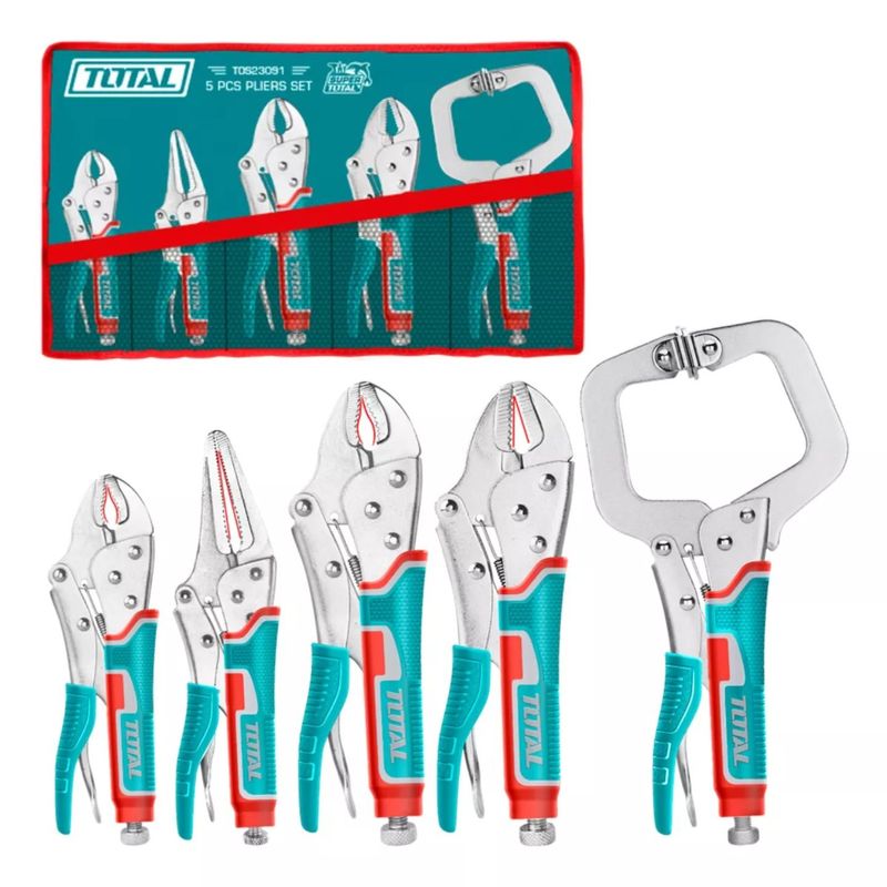 TOTAL - Alicate De Presion Llave Caiman Tipo C 5 Piezas Total