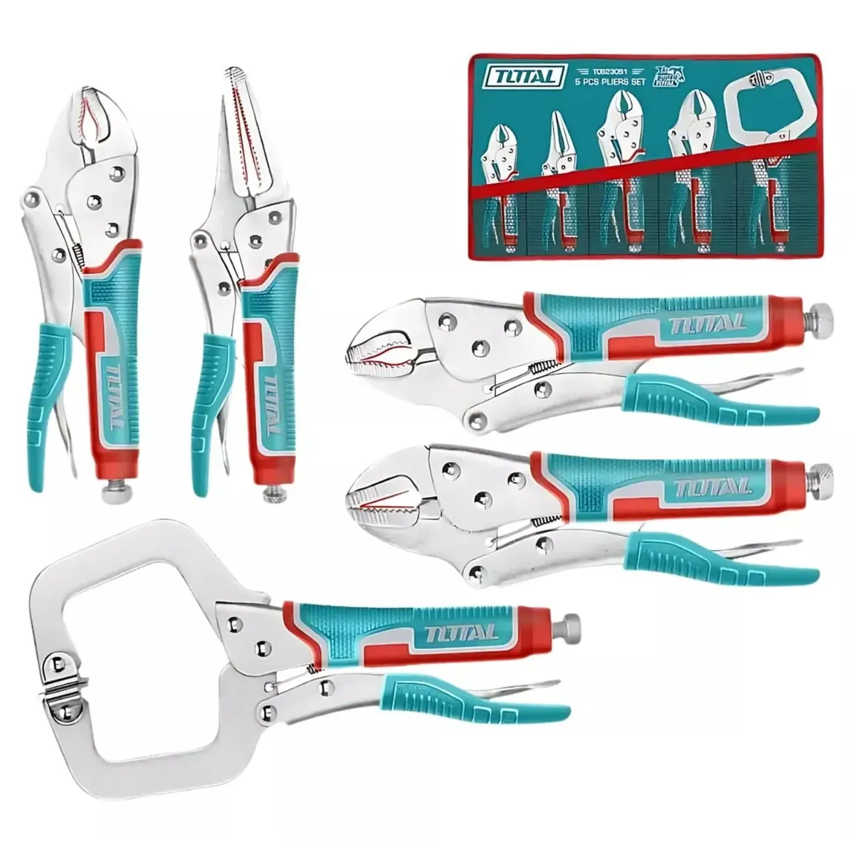 Alicate De Presion Llave Caiman Tipo C 5 Piezas Total, marca TOTAL - Foto 2