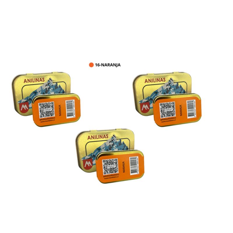 ANILINAS MONTBLANC - Pack X3 Anilinas Montblanc Cajita Dorada Naranja