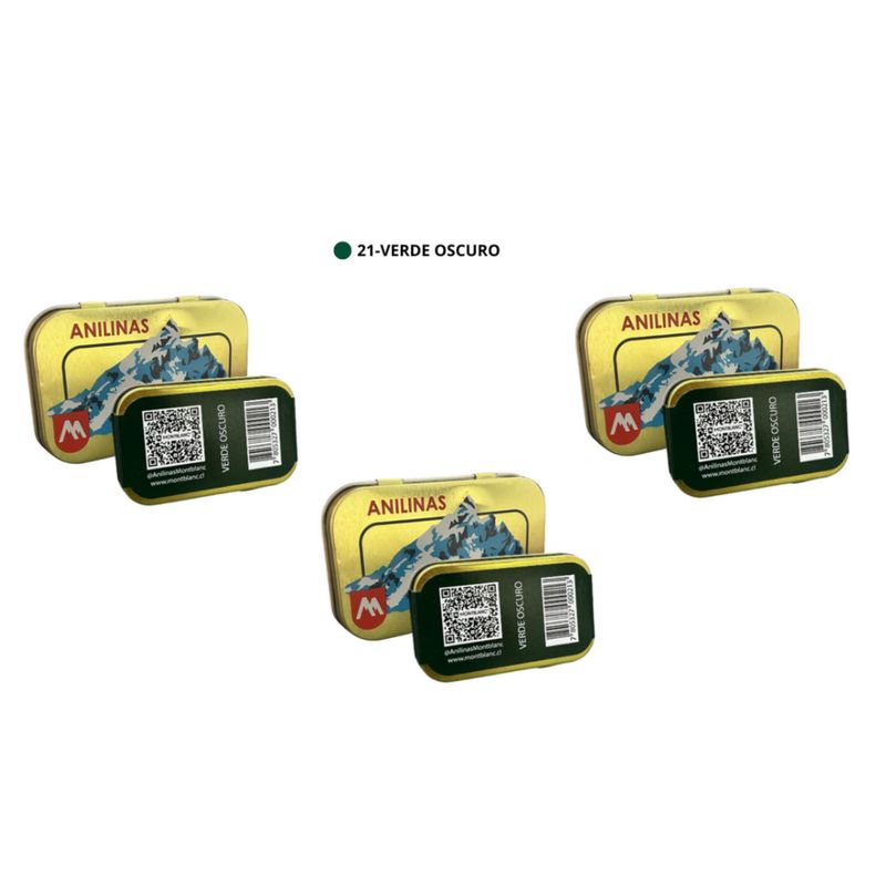 ANILINAS MONTBLANC - Pack X3 Anilinas Montblanc Cajita Dorada Verde Oscuro