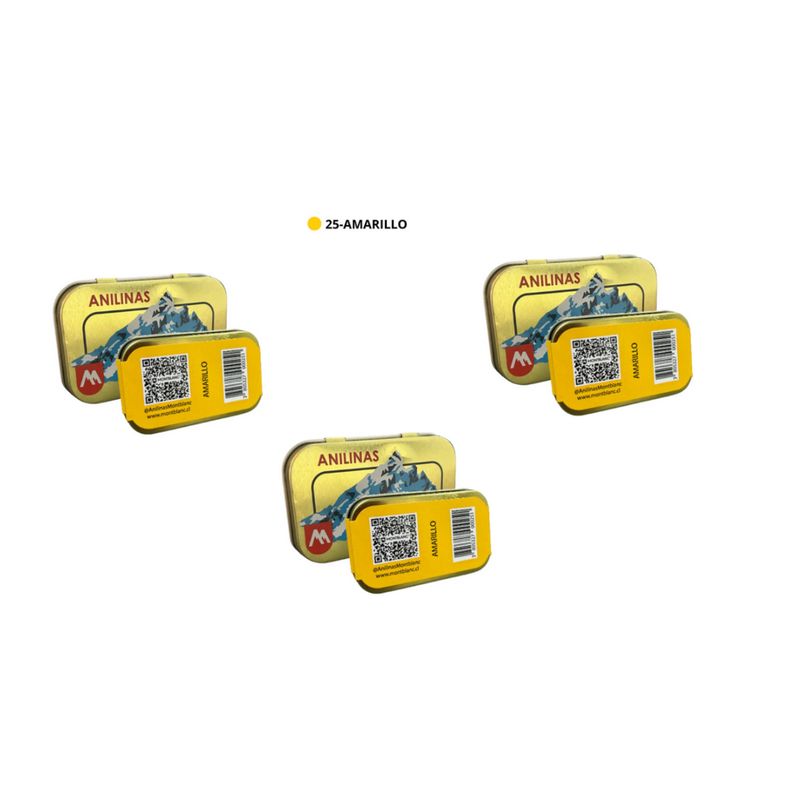ANILINAS MONTBLANC - Pack X3 Anilinas Montblanc Cajita Dorada Amarillo
