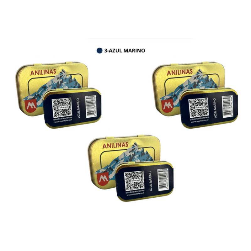 ANILINAS MONTBLANC - Pack X3 Anilinas Montblanc Cajita Dorada Azul Marino