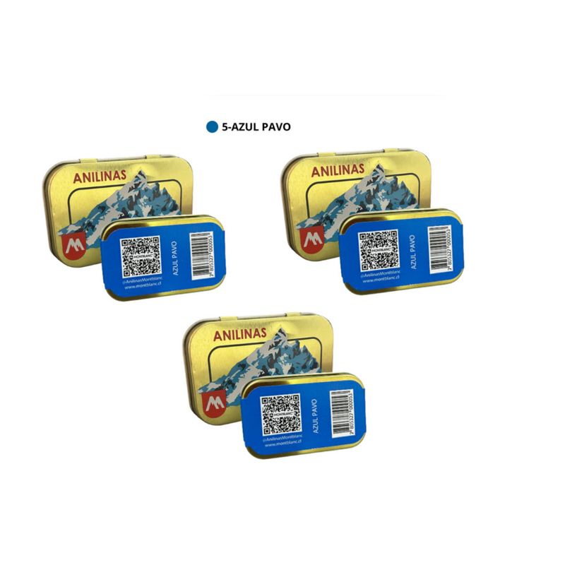 ANILINAS MONTBLANC - Pack X3 Anilinas Montblanc Cajita Dorada Azul Pavo Real