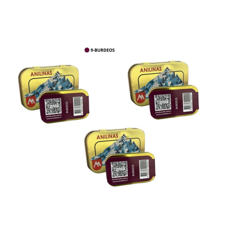 ANILINAS MONTBLANC - Pack X3 Anilinas Montblanc Cajita Dorada Burdeo 
