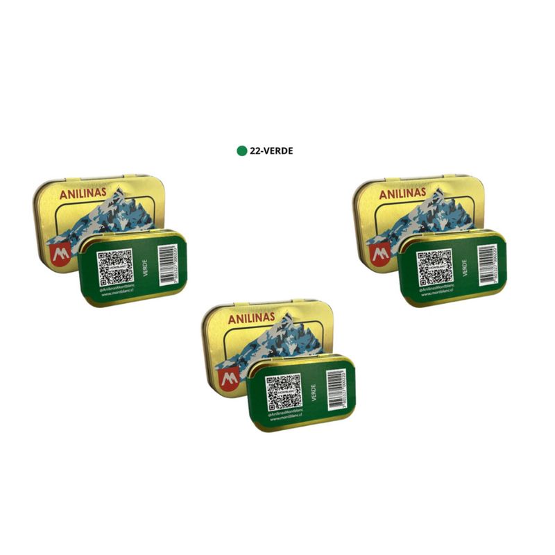 ANILINAS MONTBLANC - Pack X3 Anilinas Montblanc Cajita Dorada Verde
