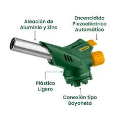 JADEVER - Soplete a Gas para Repostería Camping Gasfitería 145mm