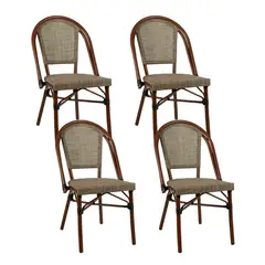 KLIK - Pack de 4 Sillas Bistro Parisina Textileno - Beige