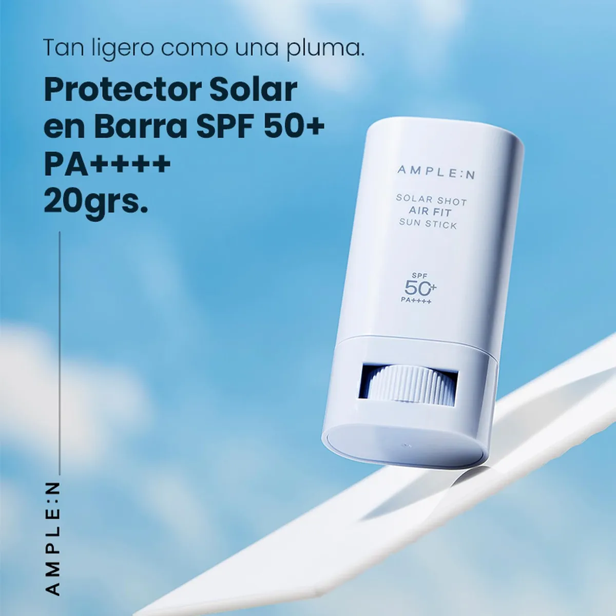 AMPLEN - Protector Solar Ligero en Barra SPF 50+ PA++++ AMPLEN 20grs Air Fit